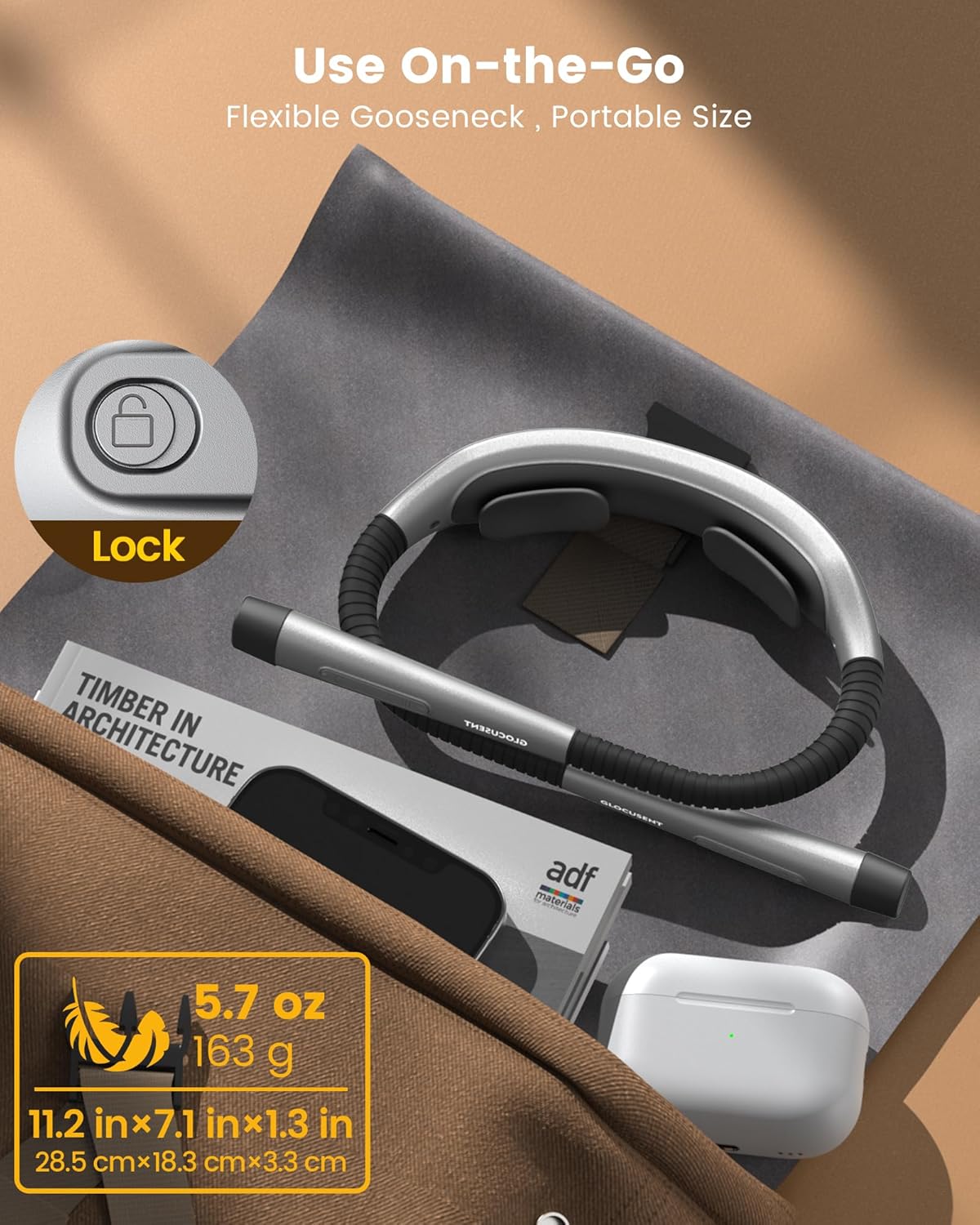 Glocusent Ergonomic LED Reading Neck Light