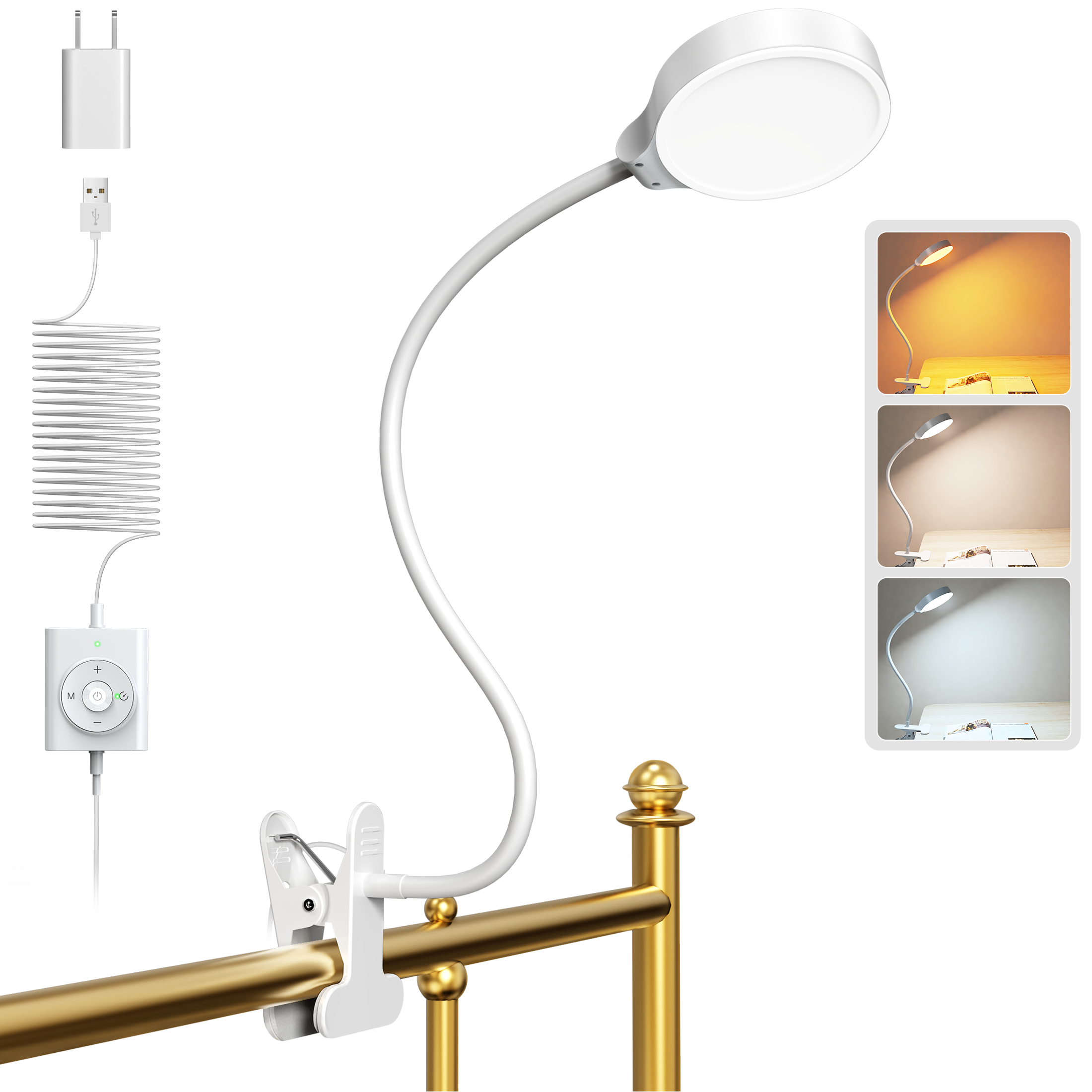 Glocusent 36 LED Clip-on Reading Light for Desk, Bed Headboard & Computer