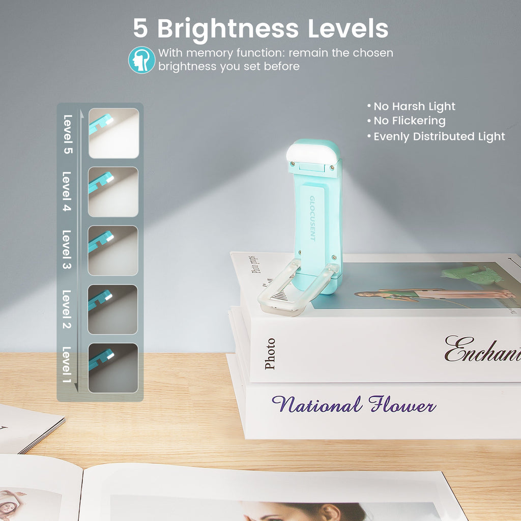 Glocusent 4-Unit Upgraded Reading Lights Set for Family