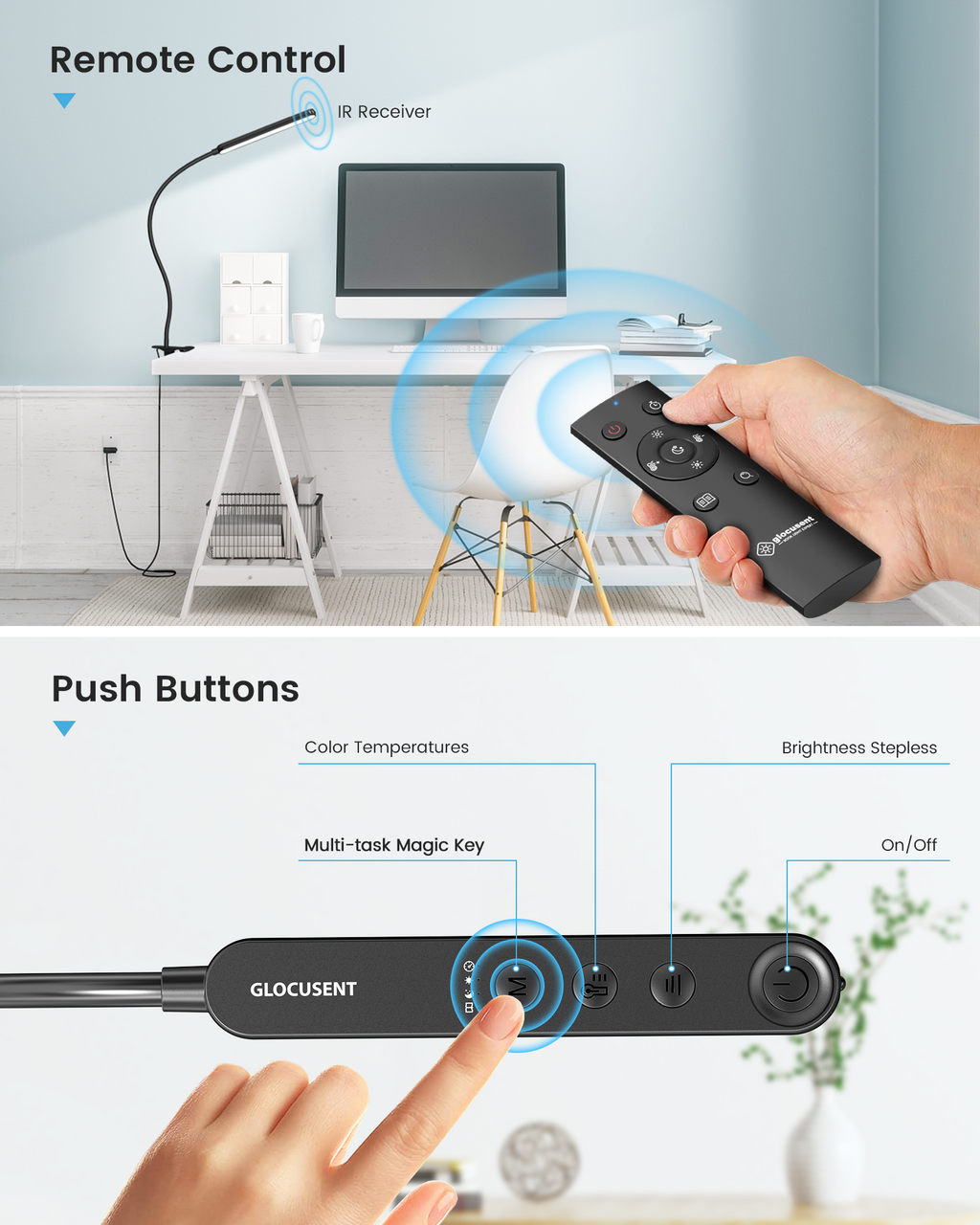 Glocusent 5W Multi-Purpose Clip On Light, 38 LEDs Bed Light