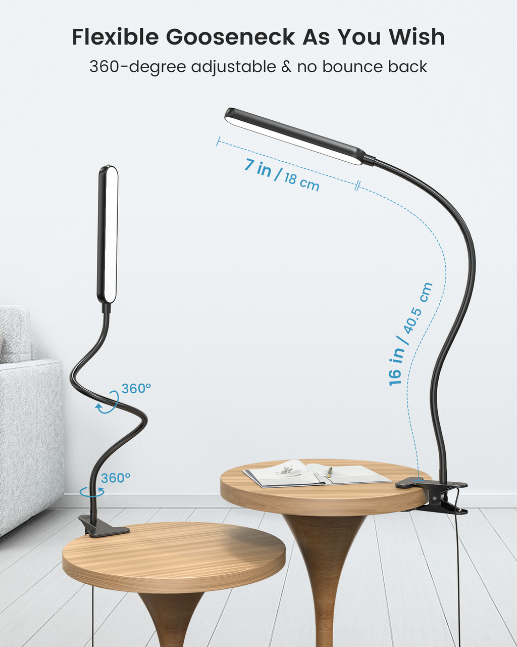 Glocusent 5W Multi-Purpose Clip On Light, 38 LEDs Bed Light