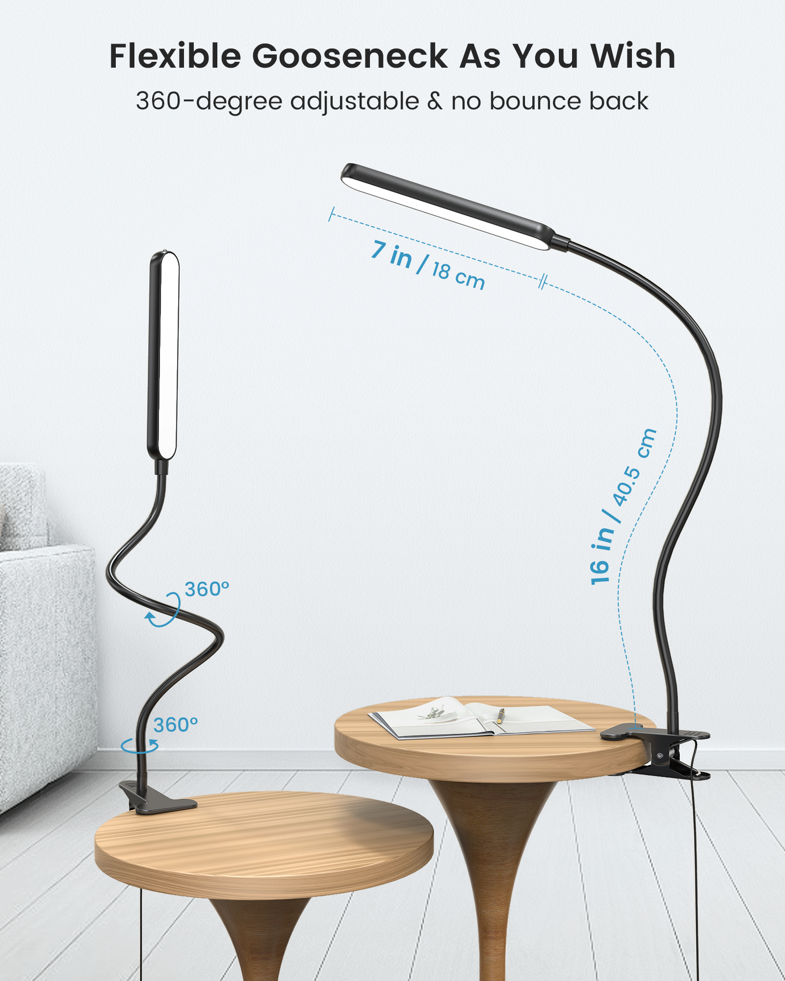 Glocusent 5W Multi-Purpose Clip On Light, 38 LEDs Bed Light