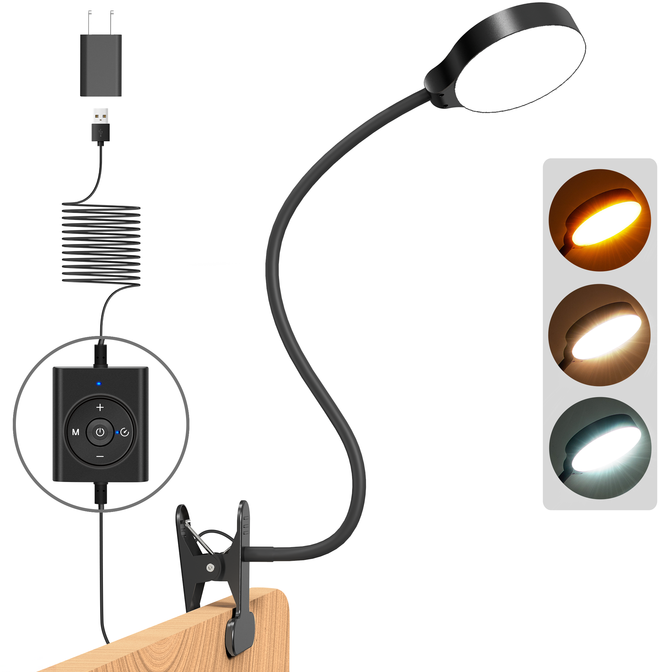 Glocusent 3-Unit Reading Lights Set