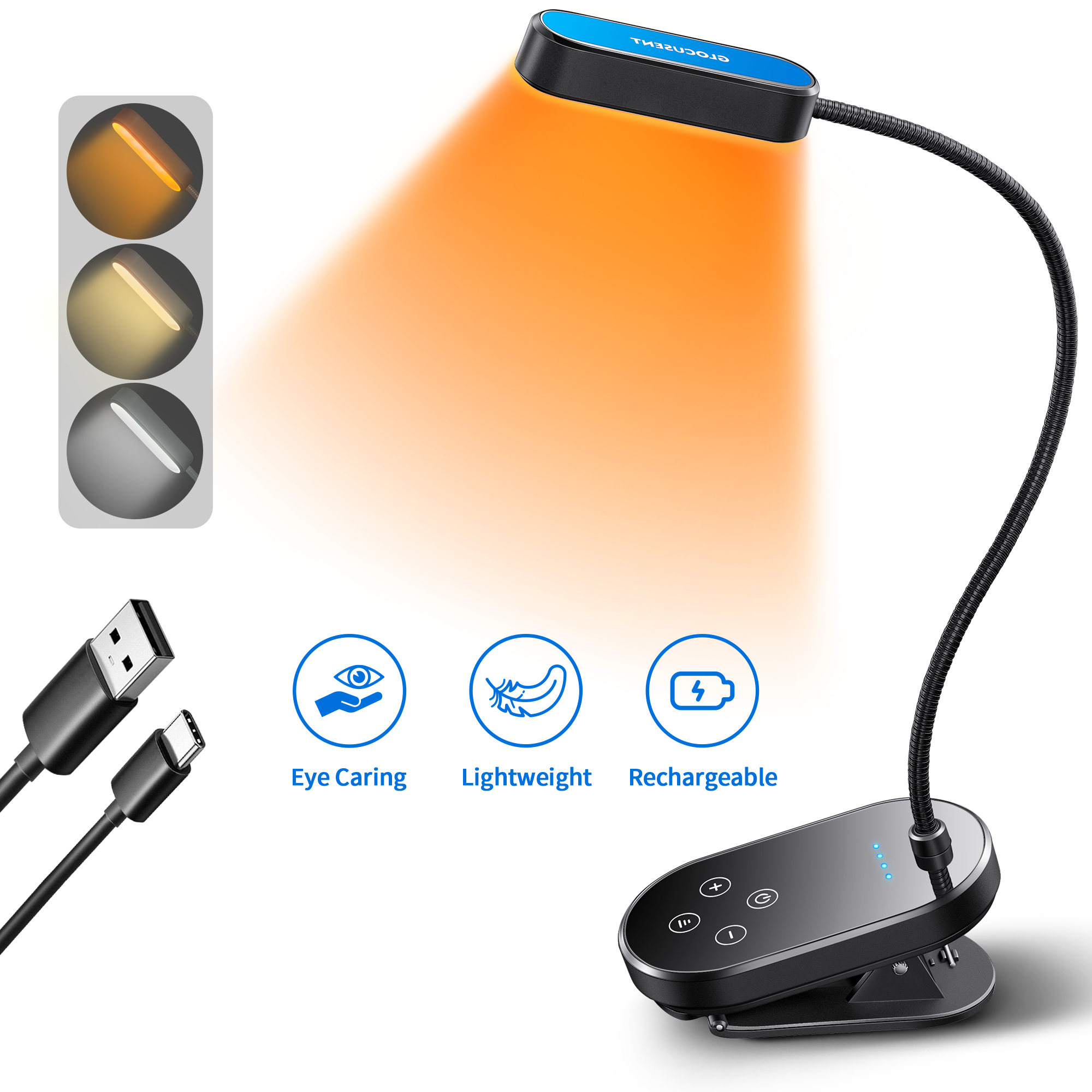 Glocusent 5-Unit Reading Lights Bundle for Men