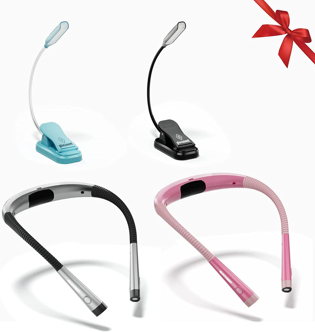 Glocusent 4-Unit Reading Lights Set for Family