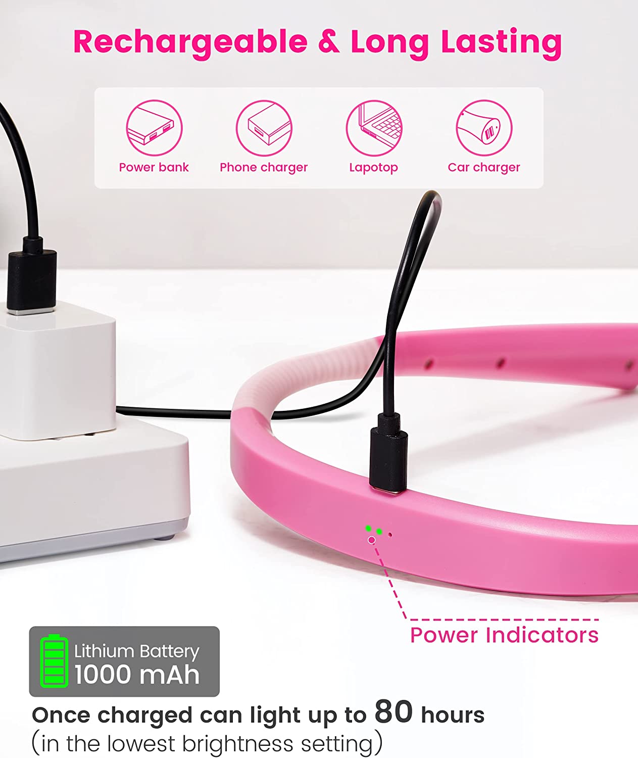 Glocusent Upgraded Rechargeable LED Neck Reading Light