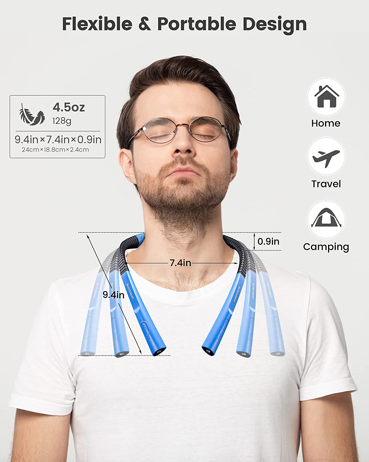 Glocusent Upgraded Rechargeable LED Neck Reading Light