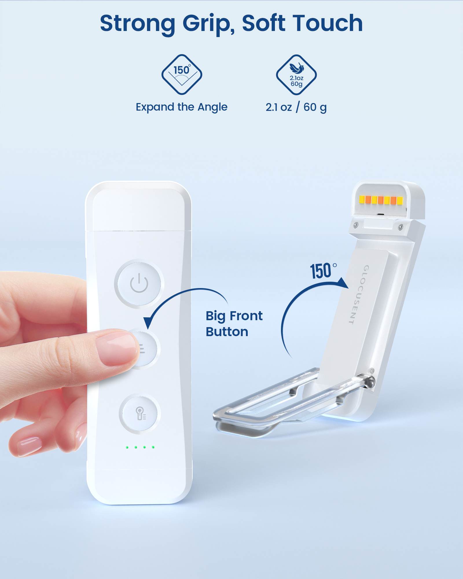 Glocusent Pro Bookmark Style Reading Light