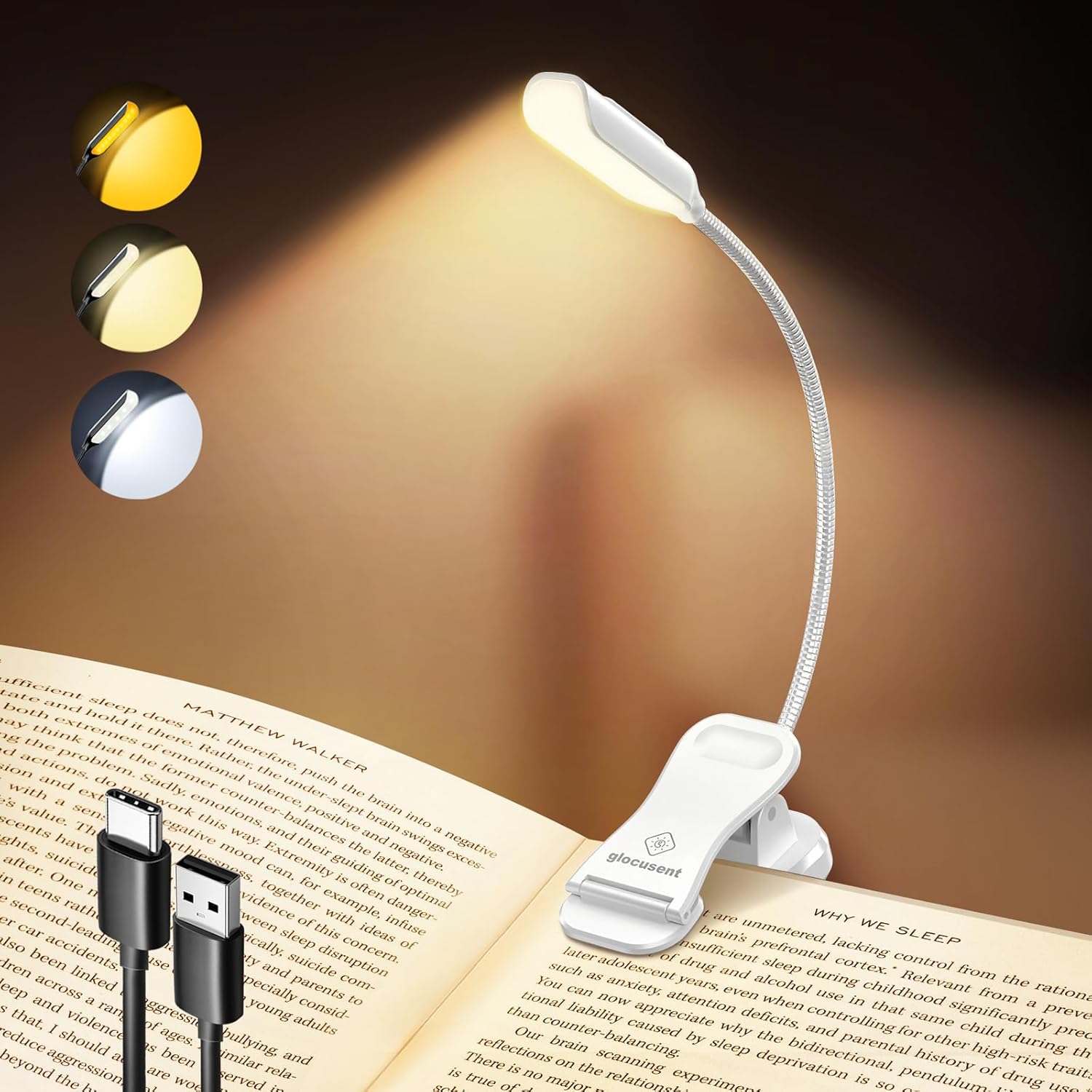 Glocusent Pocket-sized Clip-on Reading Light