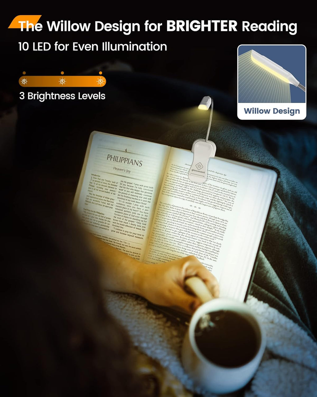 Glocusent Pocket-sized Clip-on Reading Light