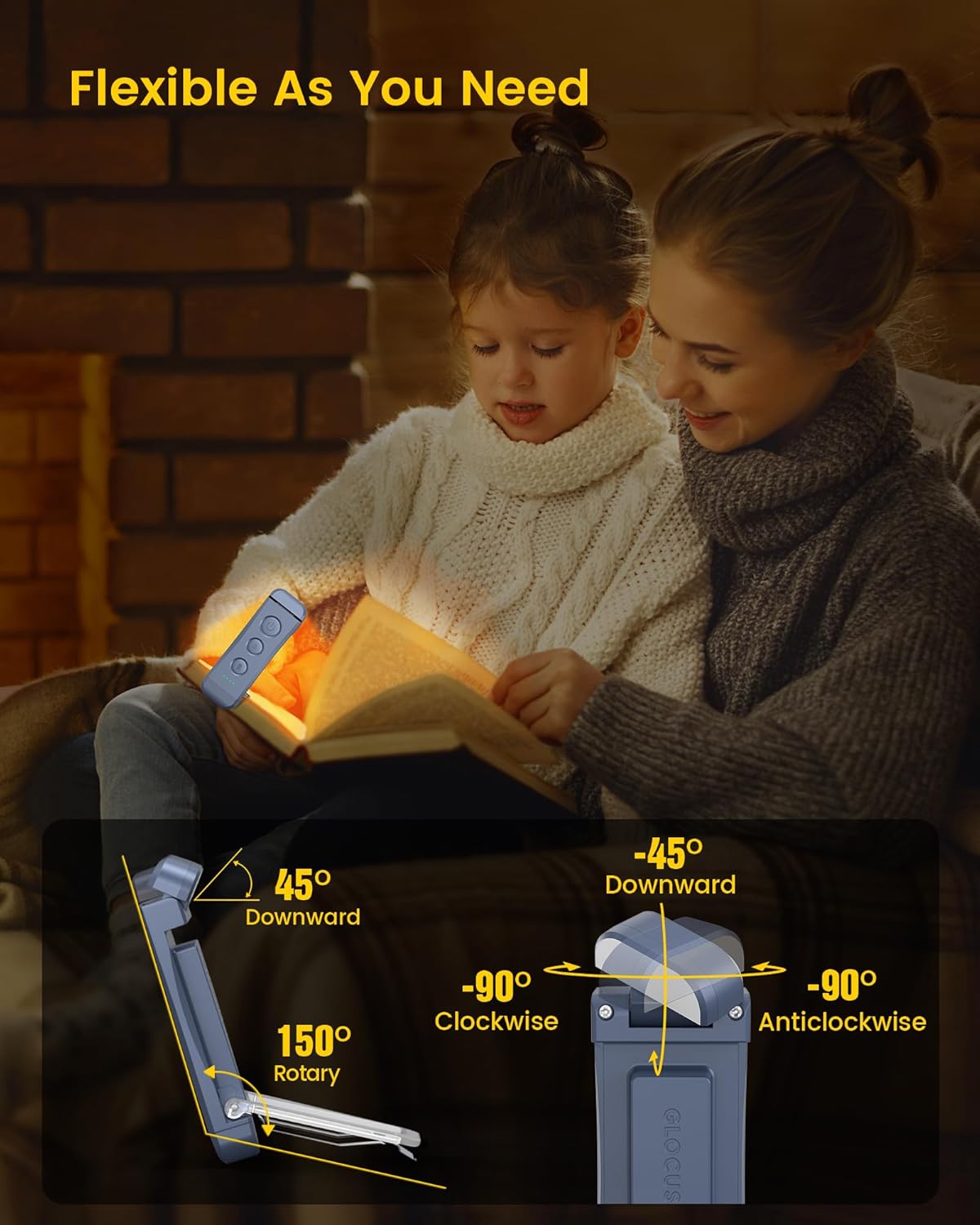 Glocusent Bookmark Style Reading Light